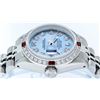 Image 6 : Rolex Ladies Stainless Steel Sky Blue Diamond & Ruby Datejust Wristwatch