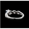 Image 3 : 0.49 ctw Blue Diamond Ring - 14KT White Gold