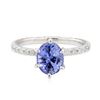Image 2 : 2.24 ctw Sapphire and Diamond Ring - 14KT White Gold