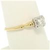 Image 7 : 14K Yellow & White Gold Illusion Prong Set 0.25 ctw Diamond Solitaire Ring