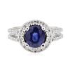 Image 2 : 2.27 ctw Sapphire and Diamond Ring - 18KT White Gold