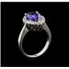 Image 3 : 2.62 ctw Tanzanite and Diamond Ring - 14KT White Gold