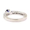 Image 3 : 1.20 ctw Blue Sapphire And Diamond Ring - 14KT White Gold