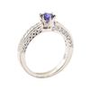 Image 4 : 1.20 ctw Blue Sapphire And Diamond Ring - 14KT White Gold