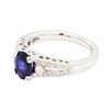 Image 1 : 1.53 ctw Sapphire and Diamond Ring - 14KT White Gold