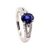 Image 4 : 1.53 ctw Sapphire and Diamond Ring - 14KT White Gold