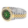 Image 5 : Rolex Mens 2 Tone Green Vignette String VS 3 ctw Channel Set Diamond Datejust Wr