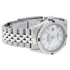 Image 4 : Rolex Mens Stainless Steel Silver MOP Roman 36MM Diamond & Emerald Datejust Wris