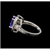 Image 3 : 14KT White Gold 2.93 ctw Tanzanite and Diamond Ring