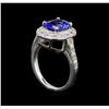 Image 4 : 14KT White Gold 2.93 ctw Tanzanite and Diamond Ring