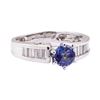 Image 1 : 1.05 ctw Blue Sapphire and Diamond Ring - 18KT White Gold