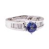 Image 1 : 1.05 ctw Blue Sapphire and Diamond Ring - 18KT White Gold