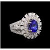 Image 1 : 14KT White Gold 2.20 ctw Tanzanite and Diamond Ring