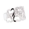 Image 1 : 0.12 ctw Diamond Heart Motif Ring - 10KT White Gold