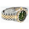 Image 4 : Rolex Mens 2 Tone 14K Green Vignette Pyramid Diamond 36MM Datejust Wristwatch