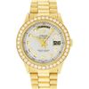 Image 2 : Rolex Mens 18K Yellow Gold Silver Diamond 1.9 ctw Quickset President Wristwatch