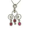 Image 3 : 18k Black Gold 4.39 ctw Rose Diamond & Blood Ruby Necklace