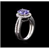 Image 4 : 1.73 ctw Tanzanite and Diamond Ring - 14KT White Gold