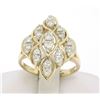 Image 3 : 14k Solid Gold Marquise Shaped Diamond Dinner Ring w/ Floating Diamond Settings