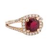 Image 1 : 2.43 ctw Ruby and Diamond Ring - 14KT Rose Gold