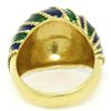 Image 7 : Vintage 18kt Yellow Gold Striped Blue and Green Enamel Dome Ring