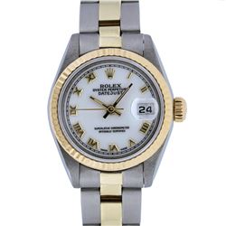 Rolex Ladies 2 Tone 14K Yellow Gold & Stainless Steel White Roman 26MM Datejust