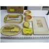 Image 1 : BOX OF ASSORTED FRENCH IVORY DRESSER SET FRAMED PRINT, ETC.