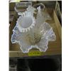 Image 1 : HOBNAIL BOWL WITH 3 FLUTED VASES & 2 LANTERN SHADES -33.