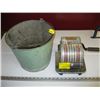 Image 1 : F&E CHECK WRITER & A METAL BUCKET .