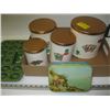 Image 1 : COPPER TOP CANNISTER SET, EGG SERVER, ETC.