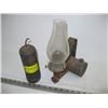 Image 1 : WALL MOUNT OIL LATERN & A HEAVY WEIGHT