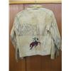 Image 2 : VINTAGE HANDMADE EMBROIDERED LEATHER JACKET W/TASSELS