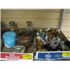 Image 1 : 2 BOXES OF MISC. - SALT & PEPPER SHAKERS, COPPER POTS, TOBACCO TIN, ETC.