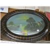 Image 1 : PAINTED CONVEX OVAL FRAMED PICTURE