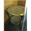 Image 1 : BRASS TRAY 2-TIERED CARVED TABLE