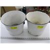 Image 1 : 2 ENAMEL POTS (1 MISSING HANDLE)
