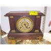 Image 1 : WOOD CASE MANTLE CLOCK W/PENDULUM & KEY (INSIDE) BY THE GILBERT CLOCK CO.