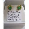 Image 1 : LADIES 18kt JADE & DIAMOND EARRINGS W/A - $975.