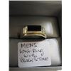 Image 1 : MENS 10kt RING W/BLACK STONE