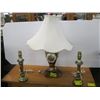Image 1 : PAINTED BASED TABLE LAMP & 2 BRASS BASE LAMPS