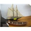 Image 1 : WOODEN ROW BOAT & SAILING SHIP