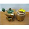 Image 1 : COFFEE GRINDER & WOODEN LIDDED BOWL