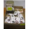 Image 1 : BOX OF ASSORTED POLISHED ROCK, MEDICINE BAGS, ETC.