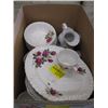 Image 1 : BOX OF ASSORTED 'PINK ROSE' PATTERN CHINA