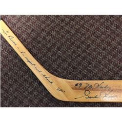 GORDIE HOWE SIGNED VINTAGE HOCKEY STICK WITH INSCRIPTION