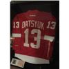 Image 2 : CUSTOM FRAMED PAVEL DATSYUK DETROIT RED WINGS JERSEY (AJ COA)