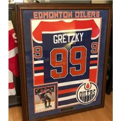 FRAMED WAYNE GRETZKY SIGNED EDMONTON OILERS JERSEY ( WG COA) DOUBLE CCM