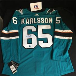 ERIK KARLSSON SIGNED OFFICIAL ADIDAS PRO SHARKS JERSEY ( AJ COA)