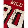 Image 1 : DUAL SIGNED ( FRONT AND BACK ) JERRY RICE SAN FRAN 49ERS MITCHELL AND NESS JERSEY (PSA LOA)