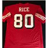 Image 2 : DUAL SIGNED ( FRONT AND BACK ) JERRY RICE SAN FRAN 49ERS MITCHELL AND NESS JERSEY (PSA LOA)